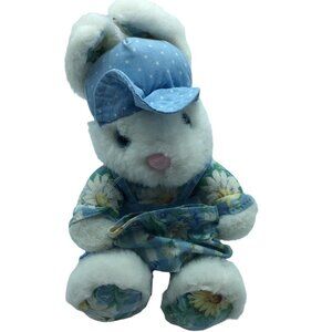 Joelson Bunny Rabbit Plush Vintage 1997 Daisy Polka Dot‎ Patterns Stuffed Animal